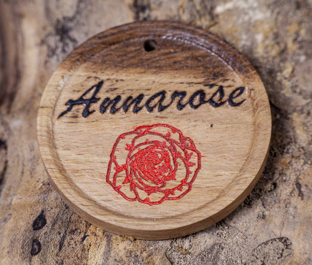 Custom Name Pendant - Personalized Oak Wood Jewellery (58-60mm)