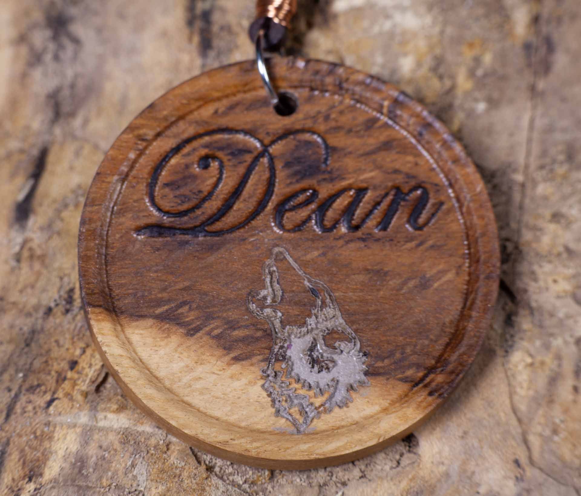 Custom Name Pendant - Personalized Oak Wood Jewellery (58-60mm)