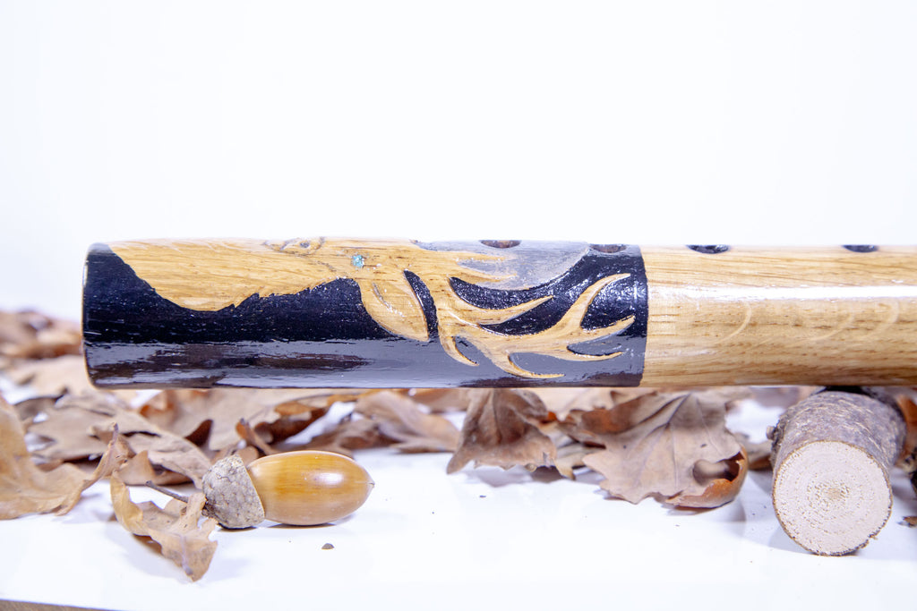 Hand Finished Oak, Ash & Mahogany (Deer Spirit) Flute in the Key of B flat 440Hz