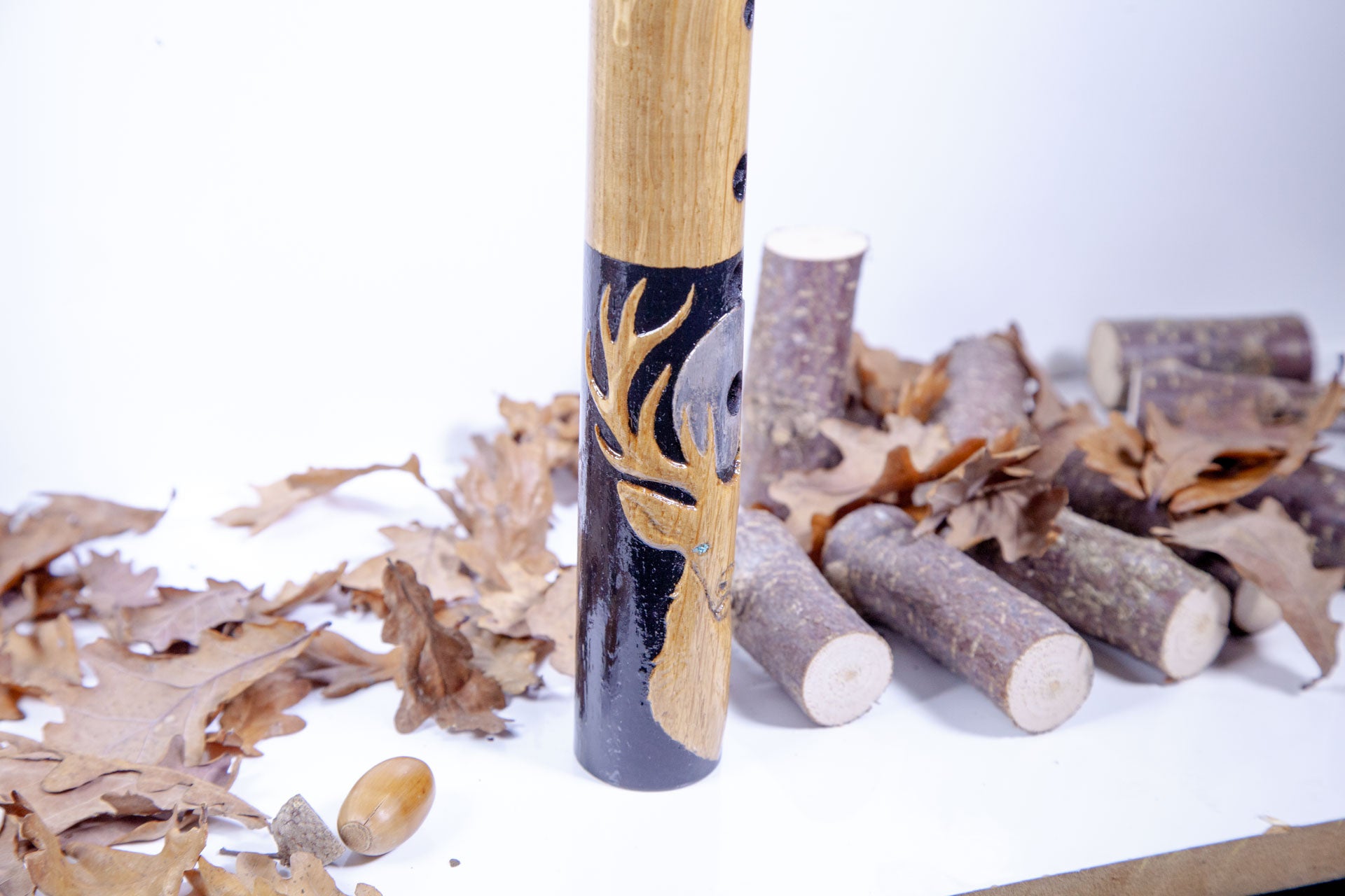 Hand Finished Oak, Ash & Mahogany (Deer Spirit) Flute in the Key of B flat 440Hz