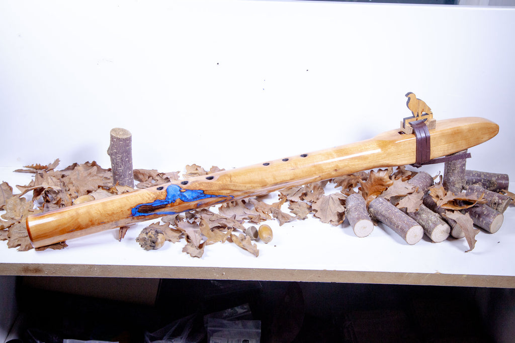 Handcrafted (Blue River) Native American Style Flute in the Key of low D 432Hz