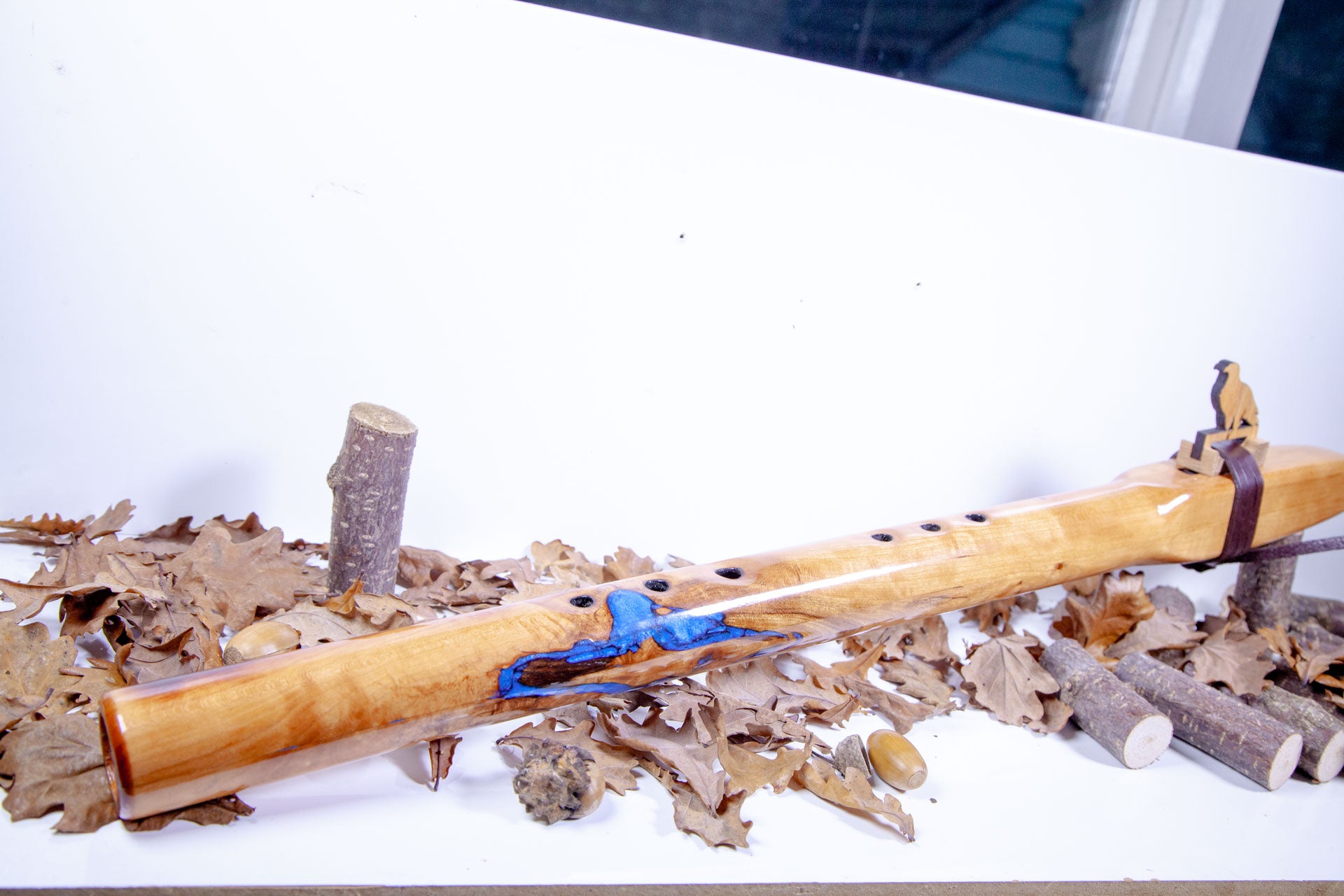 Handcrafted (Blue River) Native American Style Flute in the Key of low D 432Hz