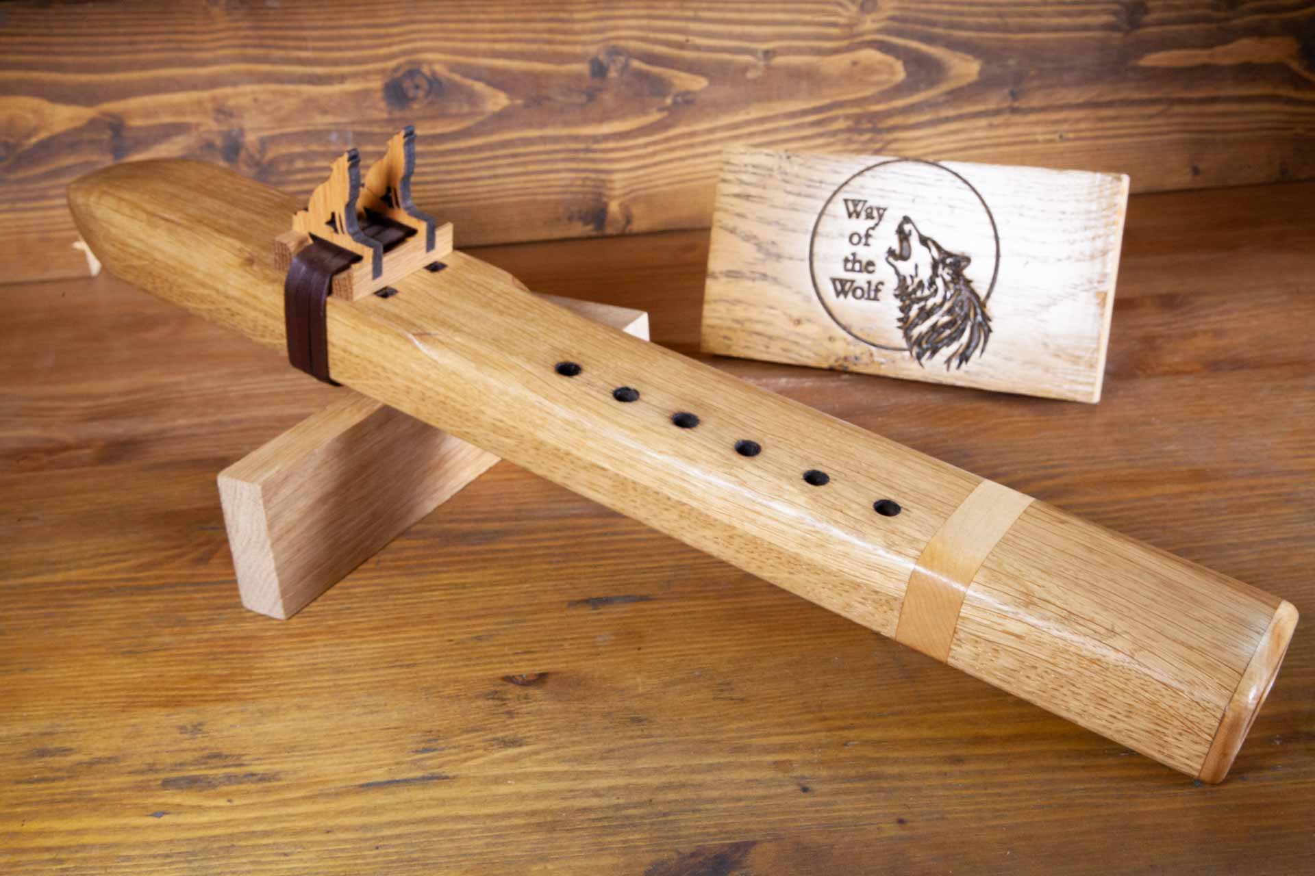Handcrafted Oak & Ash Drone Flute in the Key of G 432Hz