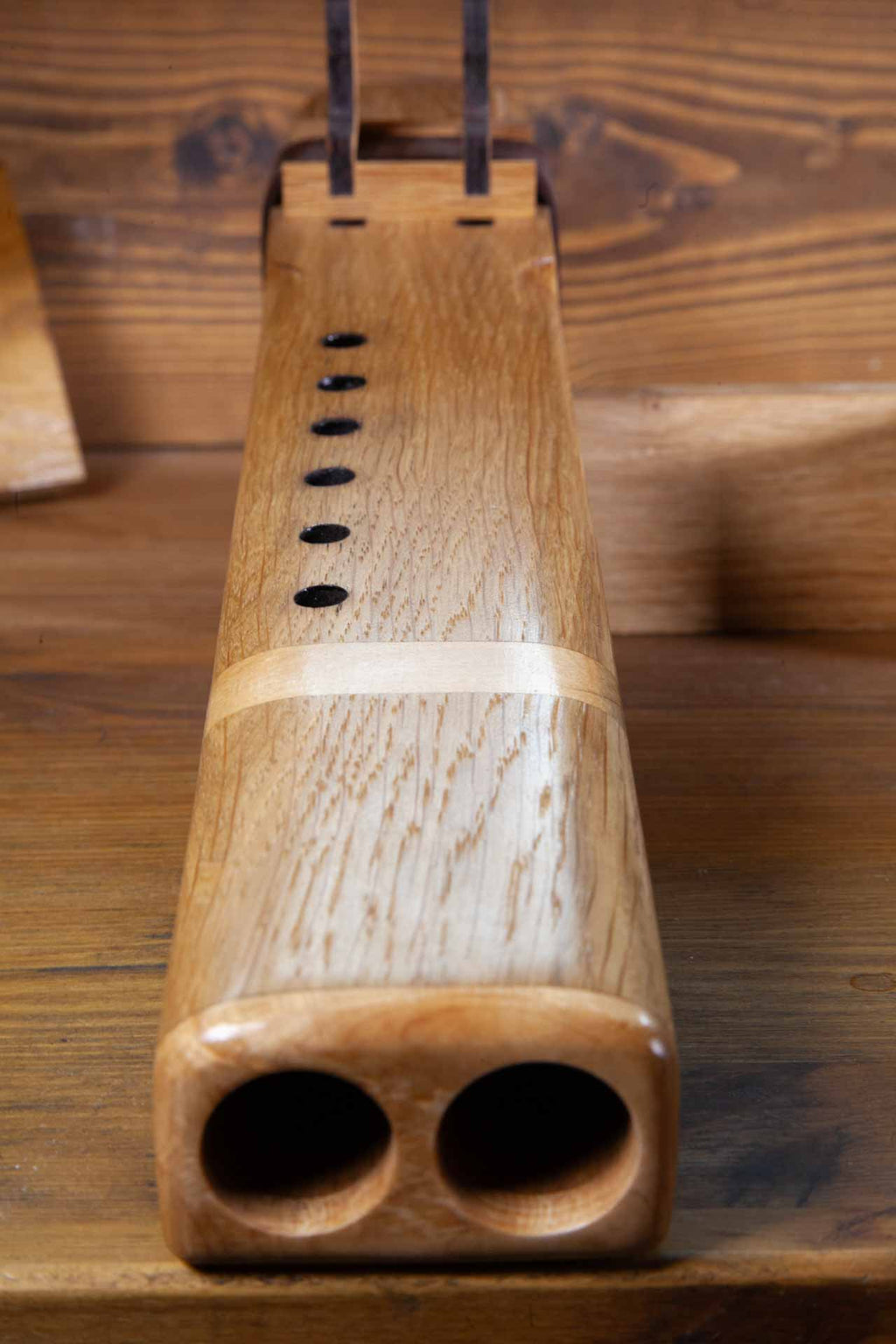 Handcrafted Oak & Ash Drone Flute in the Key of G 432Hz