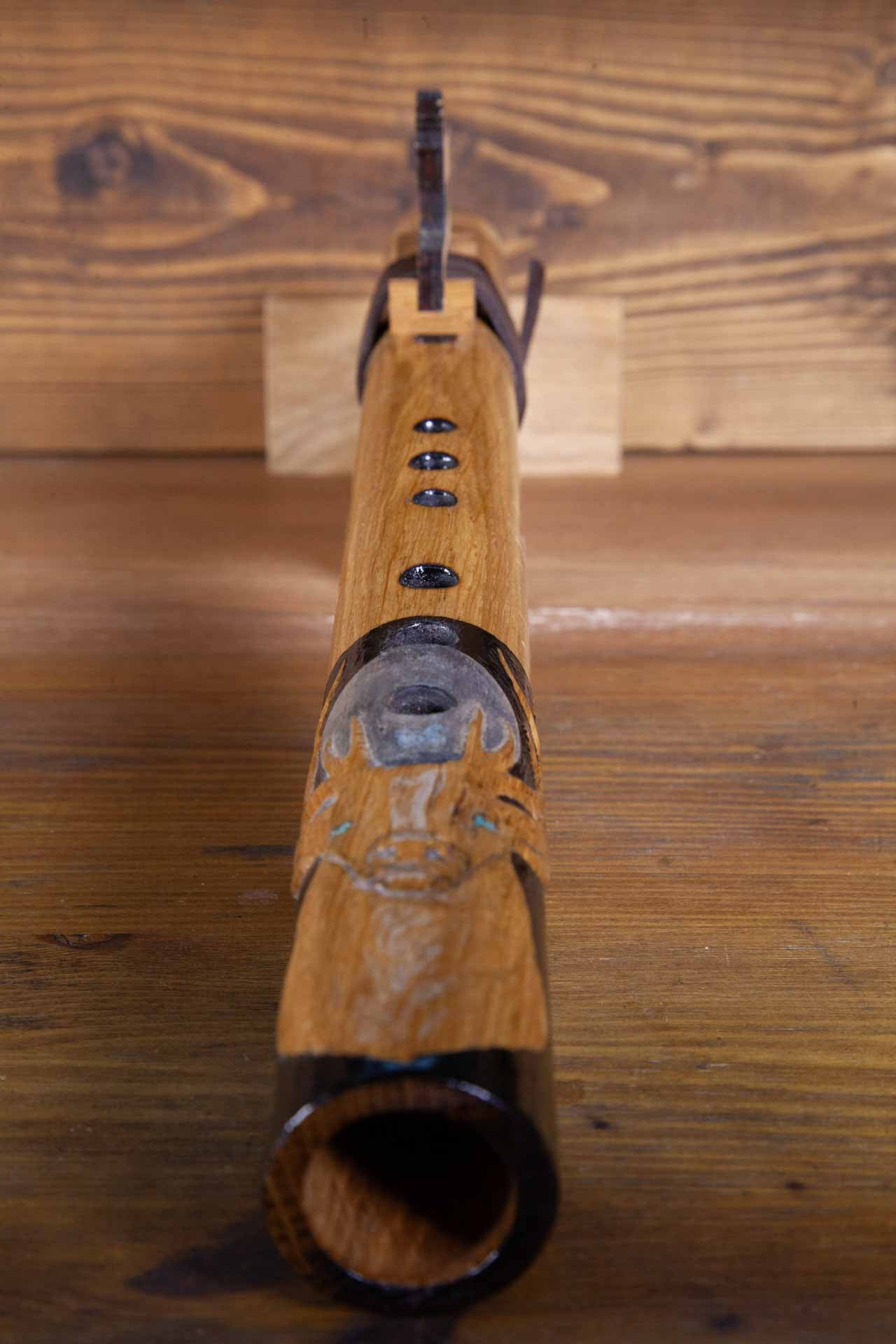 Hand Finished Oak, Ash & Mahogany (Deer Spirit) Flute in the Key of B flat 440Hz