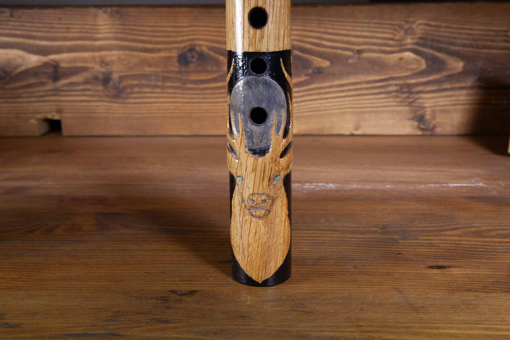 Hand Finished Oak, Ash & Mahogany (Deer Spirit) Flute in the Key of B flat 440Hz