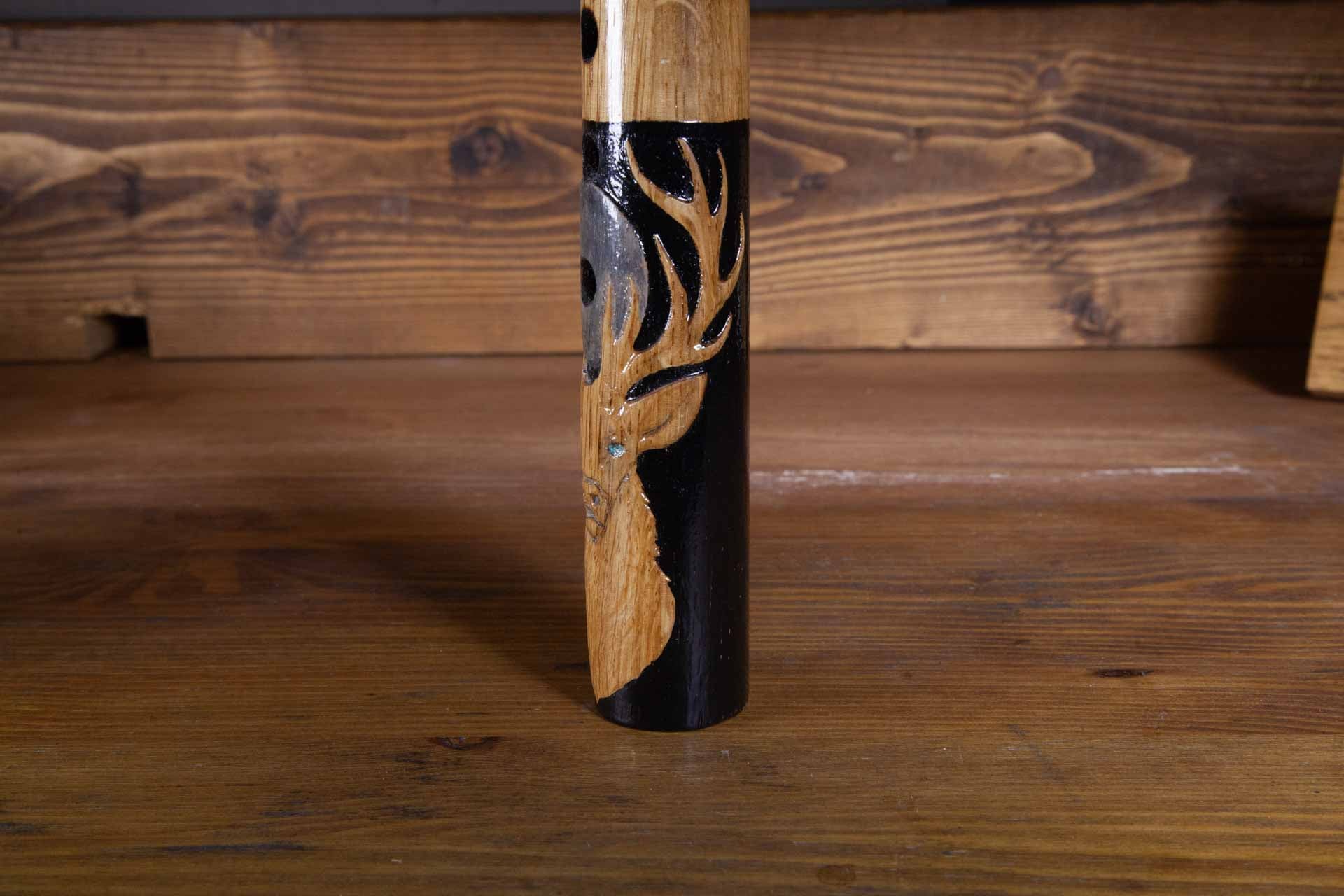 Hand Finished Oak, Ash & Mahogany (Deer Spirit) Flute in the Key of B flat 440Hz
