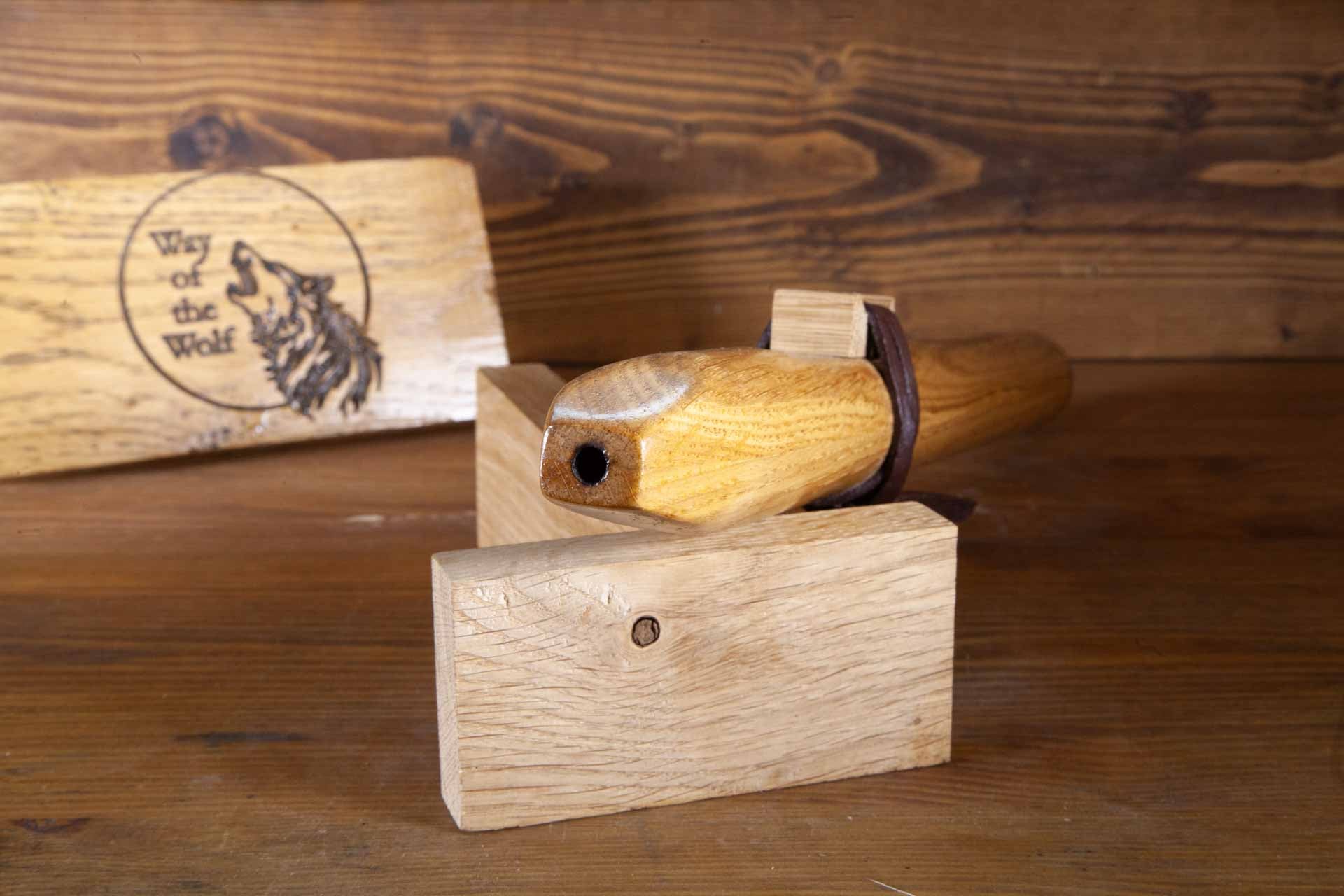 Oak Native American style Flute with Mahogany Tip. Key of C