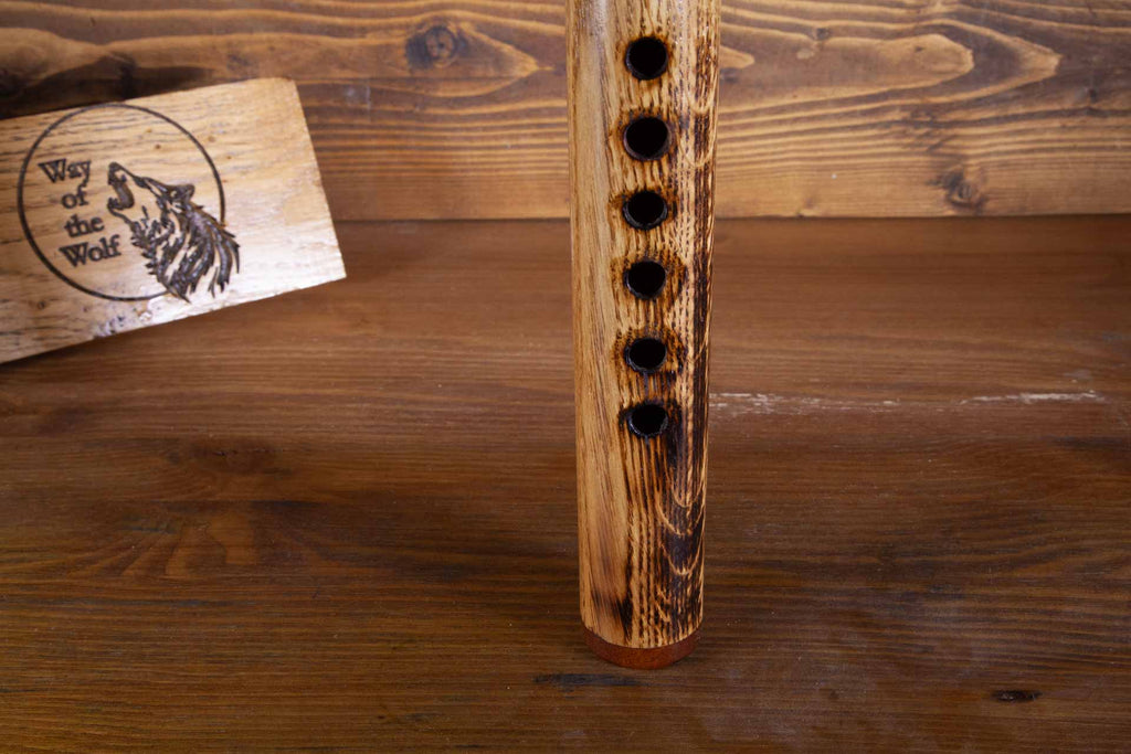 Oak Native American style Flute with Mahogany Tip. Key of C