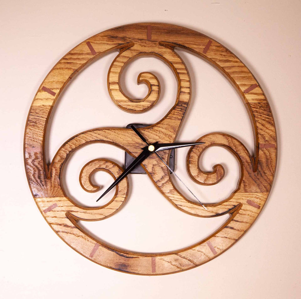 Triskelion Oak Clock