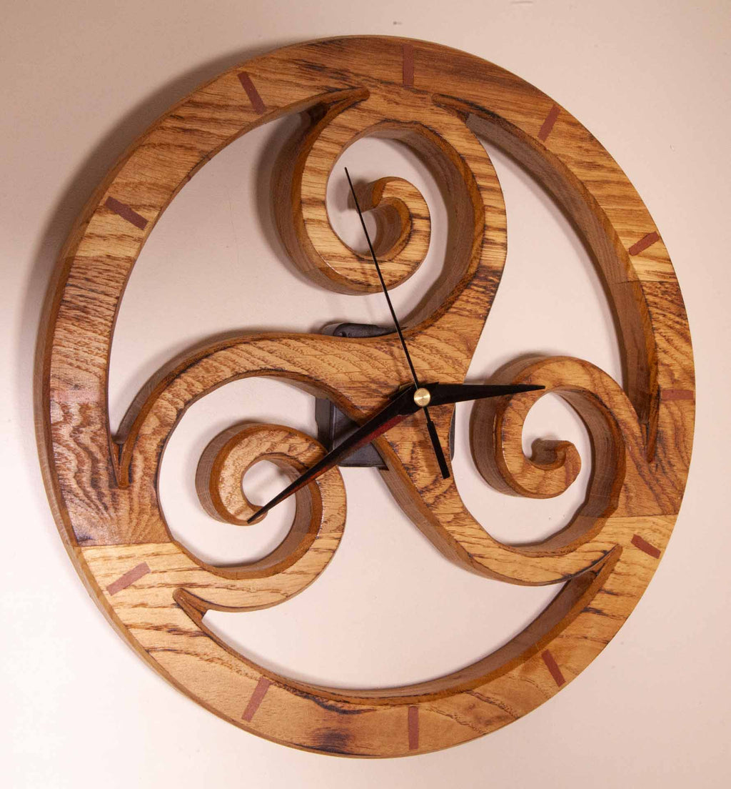 Triskelion Oak Clock