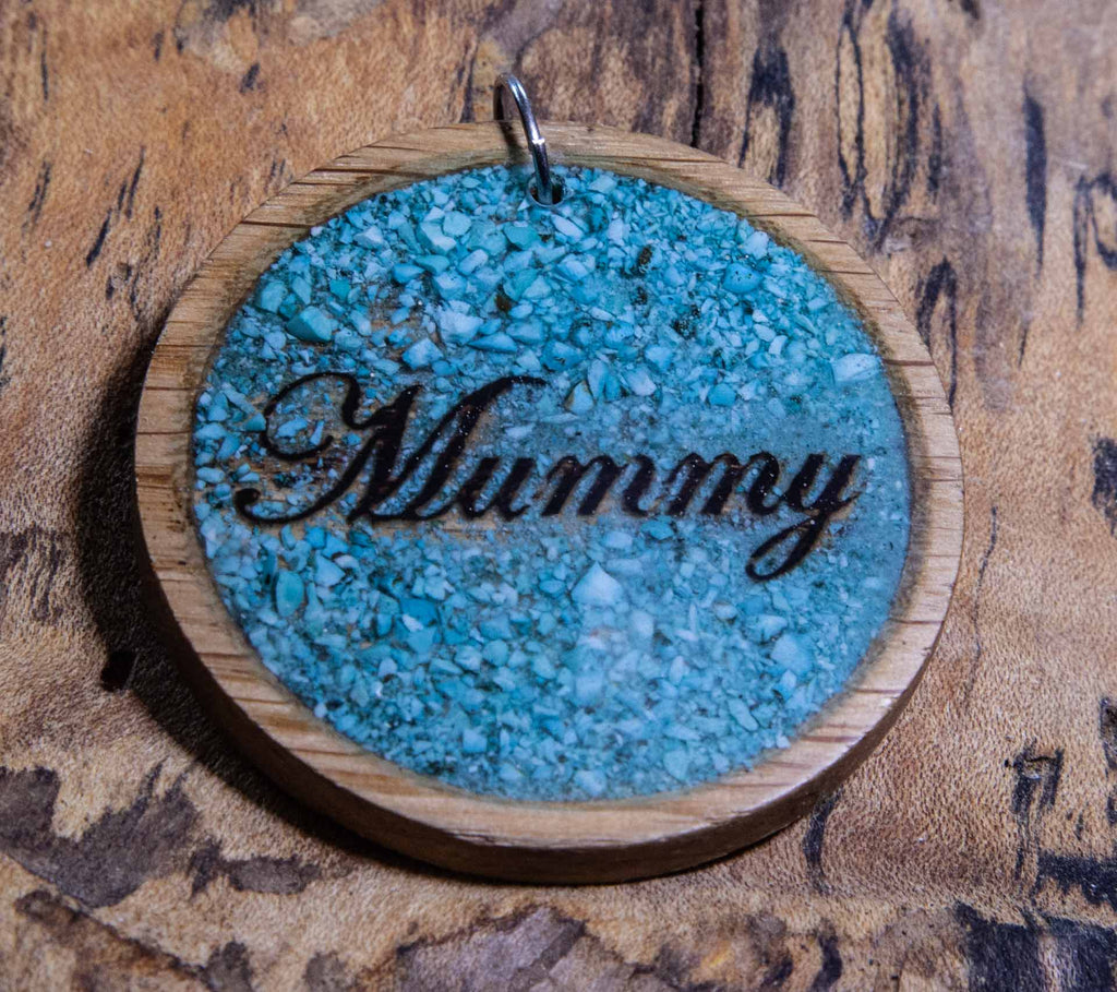 Custom Name Pendant - Personalized Oak Wood Jewellery (58-60mm)